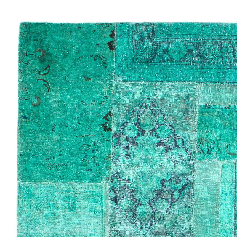 Alfombra de patchwork - 297 x 231 cm - turquesa