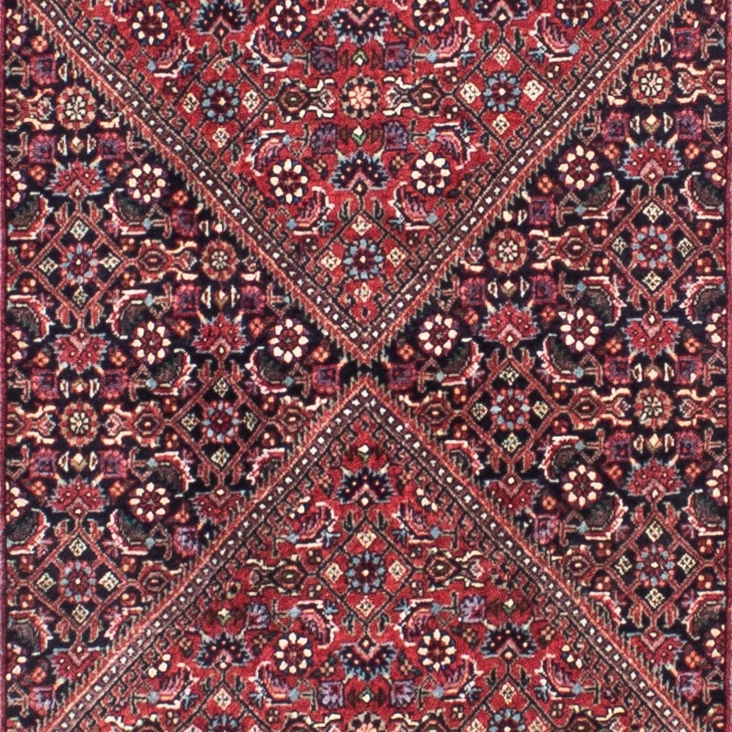Alfombra de pasillo Alfombra persa - Bidjar - 308 x 78 cm - rojo claro