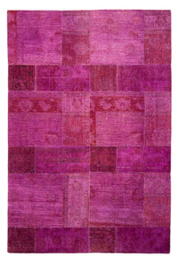 Alfombra de patchwork - 271 x 182 cm - púrpura