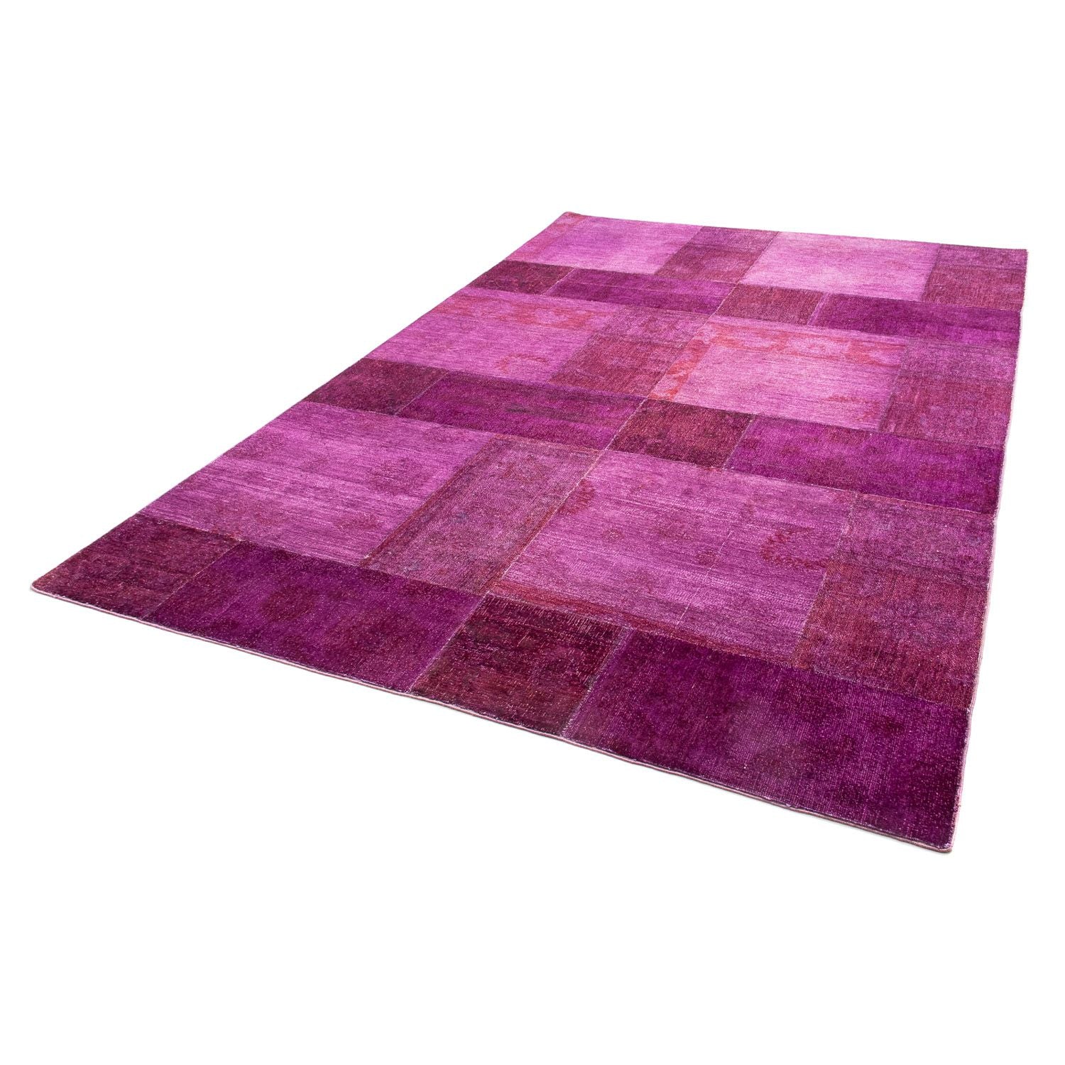 Alfombra de patchwork - 271 x 182 cm - púrpura