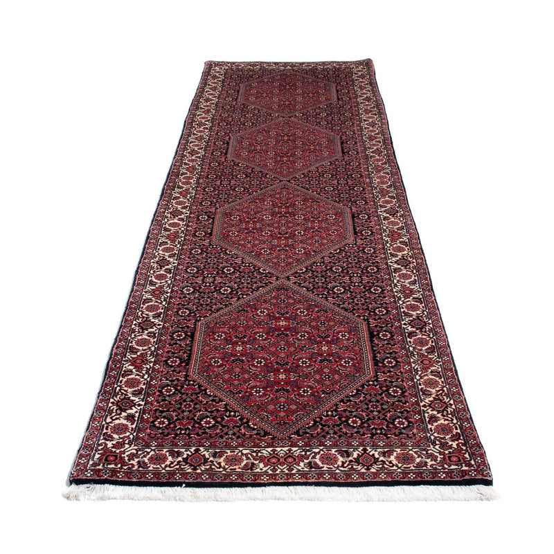 Alfombra de pasillo Alfombra persa - Bidjar - 300 x 83 cm - rojo oscuro