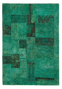 Alfombra de patchwork - 237 x 156 cm - verde