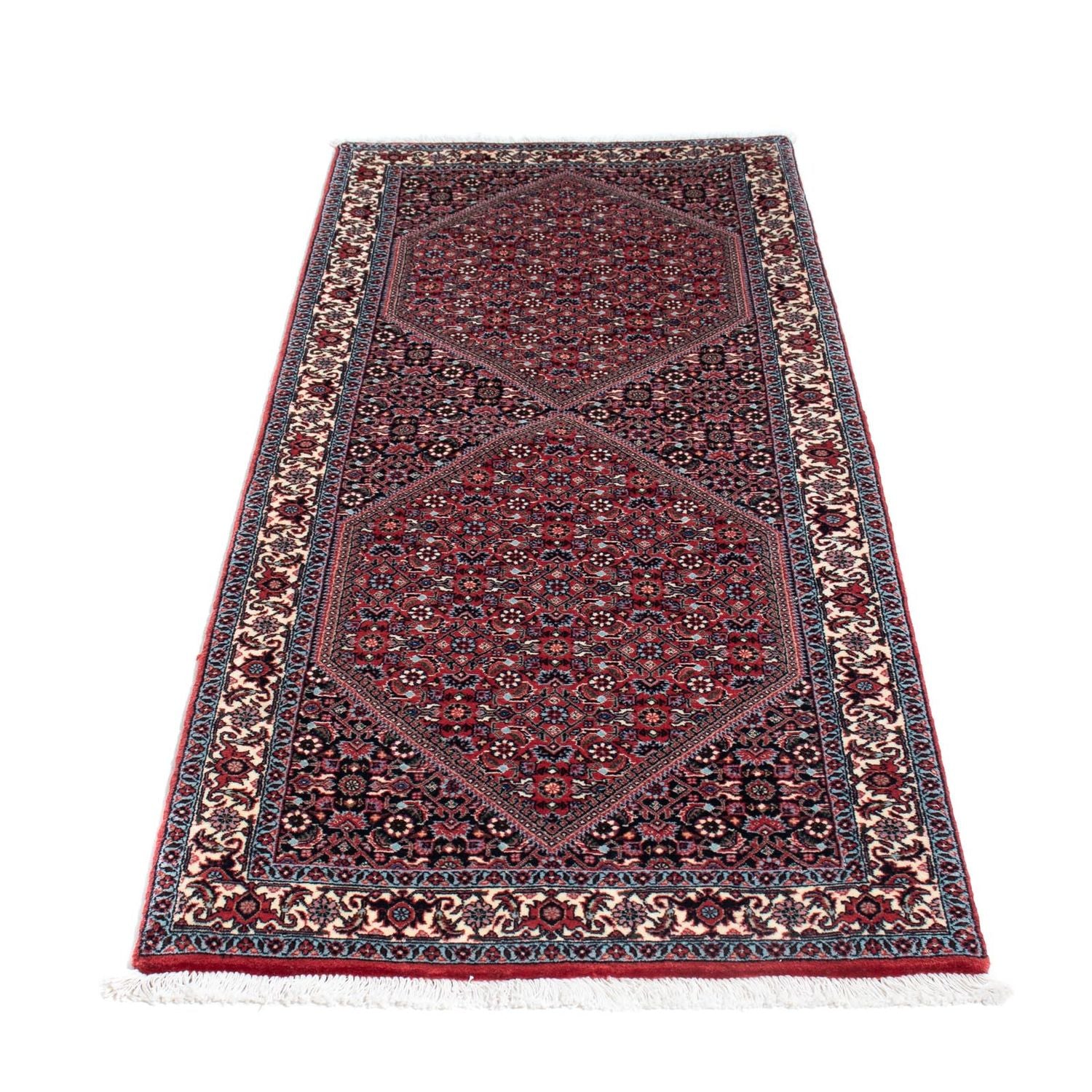 Alfombra de pasillo Alfombra persa - Bidjar - 200 x 75 cm - rojo claro