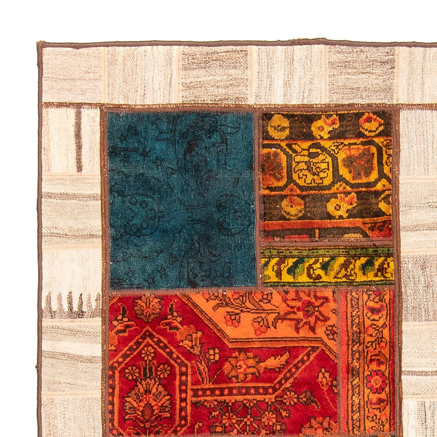 Alfombra de patchwork 221x161cm - Perserteppich Wollteppich