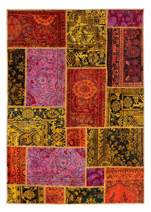 Alfombra de patchwork - 198 x 137 cm - multicolor