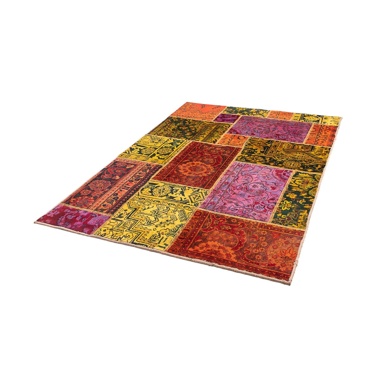 Alfombra de patchwork - 198 x 137 cm - multicolor