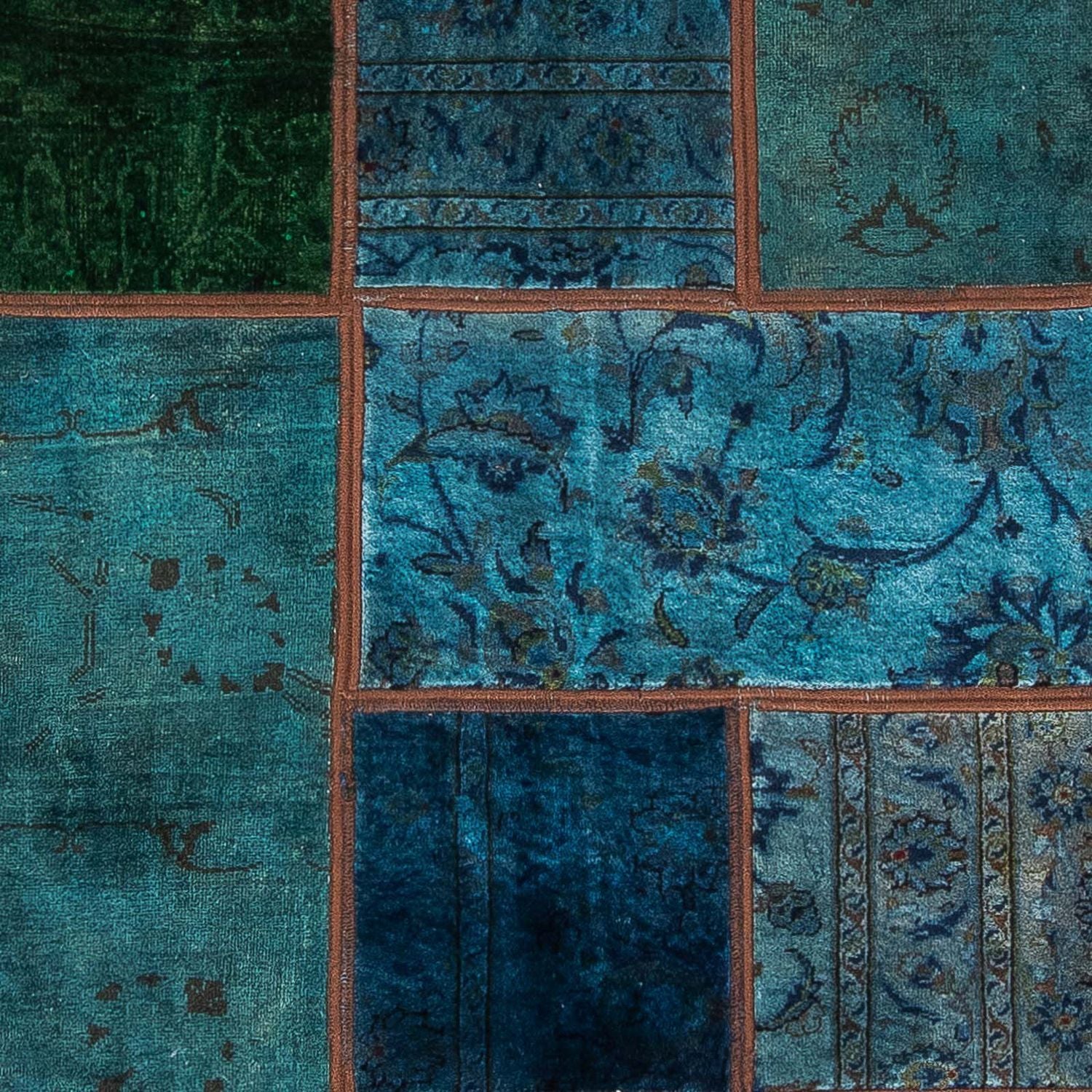 Alfombra de patchwork - 207 x 143 cm - multicolor