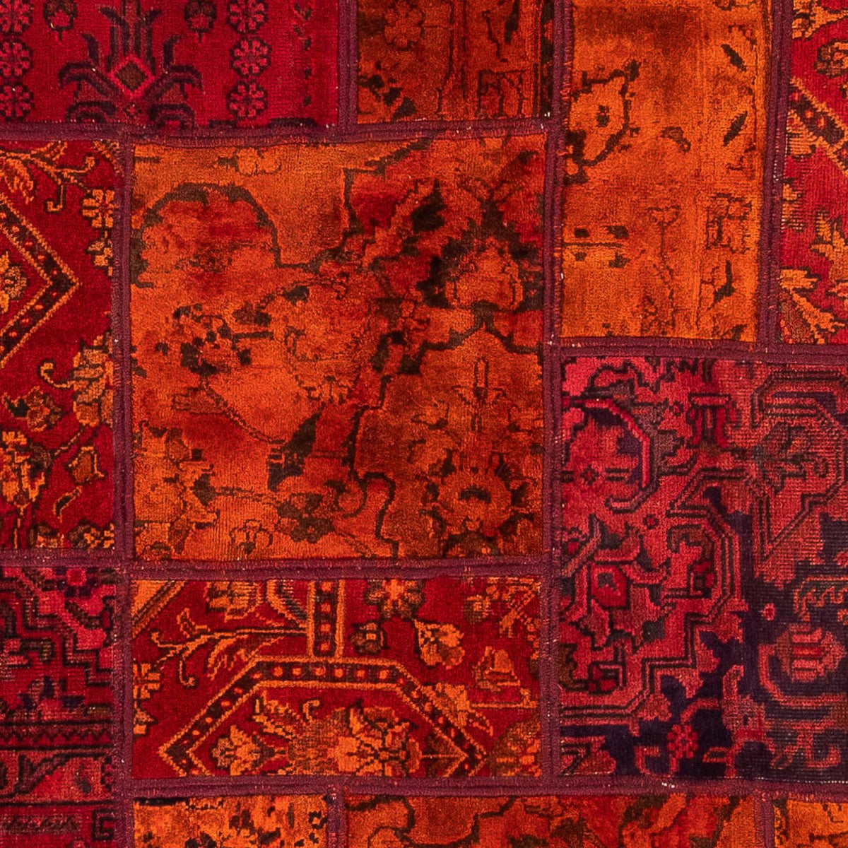 Alfombra de patchwork - 194 x 140 cm - multicolor