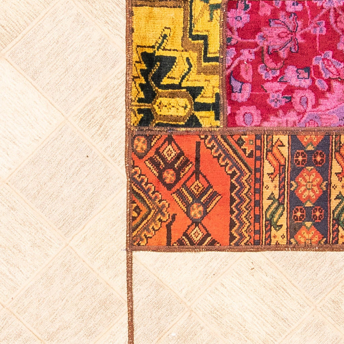 Alfombra de patchwork - 249 x 194 cm - multicolor