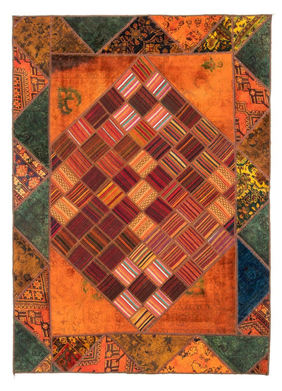 Alfombra de patchwork 164x225cm - Perserteppich Wollteppich