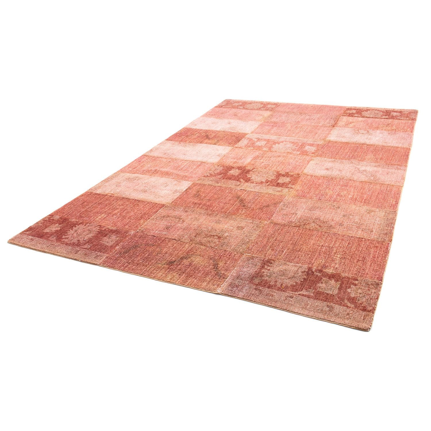 Alfombra de patchwork - 270 x 181 cm - rojo claro