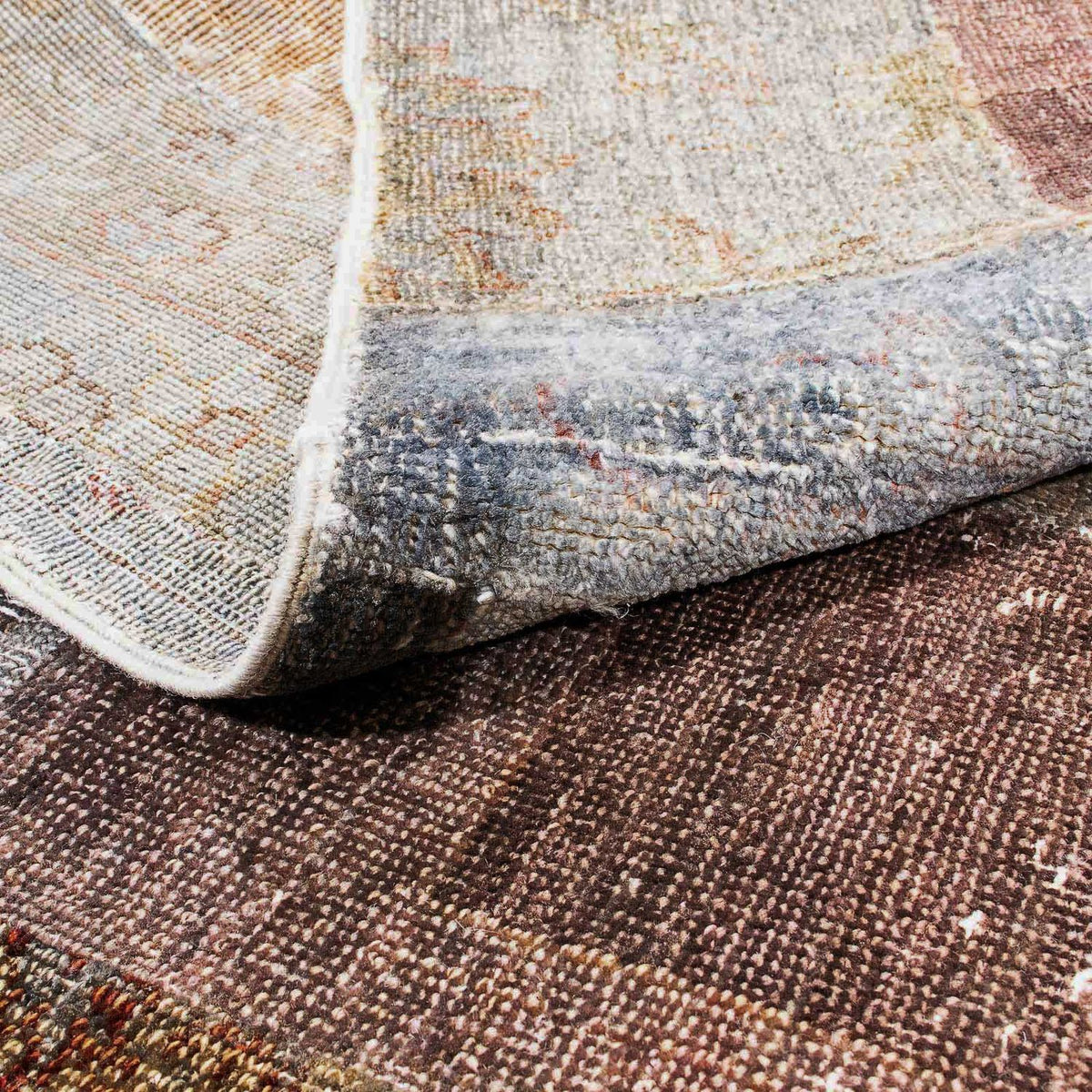 Alfombra de patchwork - 194 x 146 cm - multicolor