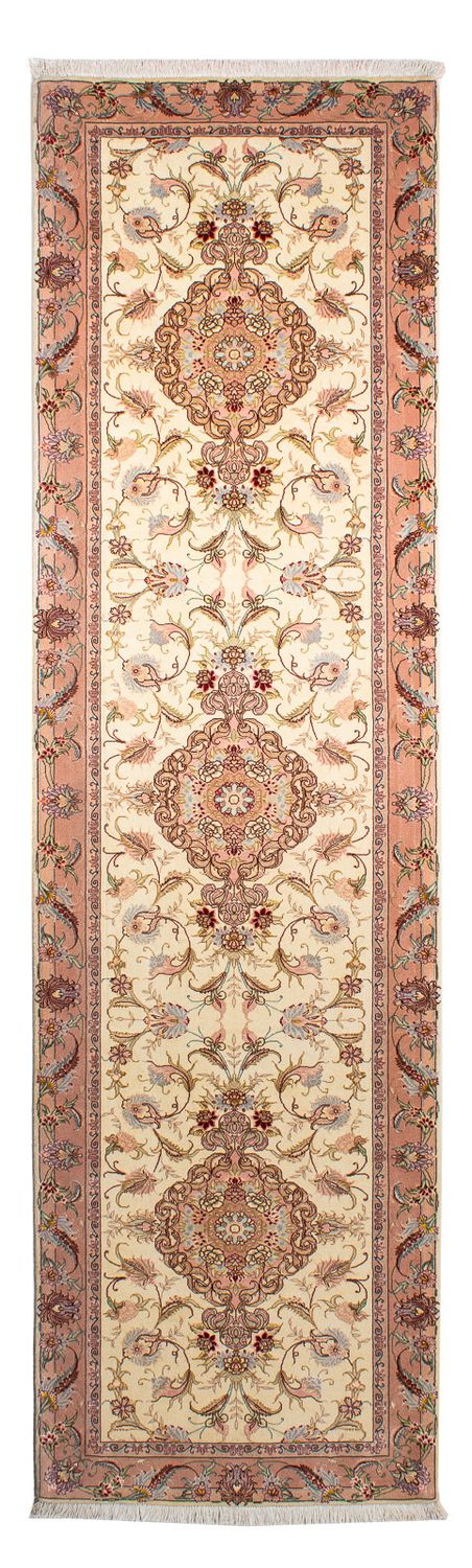 Alfombra de pasillo Alfombra Persa - Tabriz - Real - 310 x 88 cm - beige