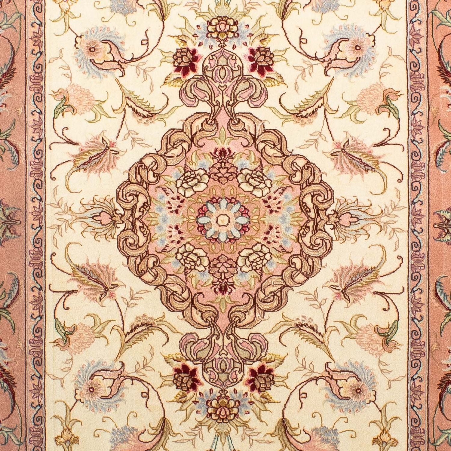 Alfombra de pasillo Alfombra Persa - Tabriz - Real - 310 x 88 cm - beige