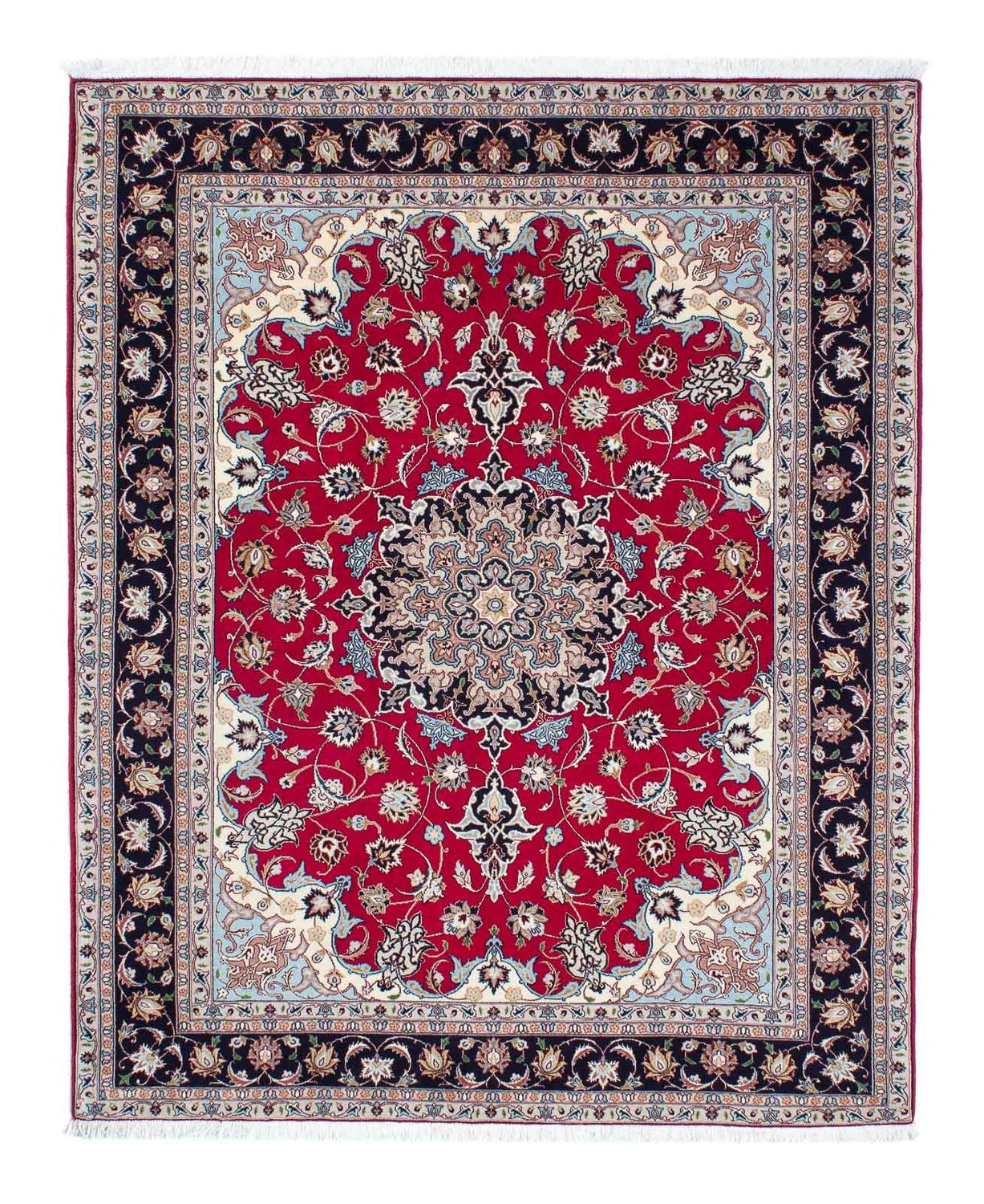 Alfombra Persa - Tabriz - Real - 200 x 153 cm - rojo oscuro