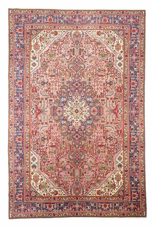 Alfombra persa - Tabriz - 296 x 201 cm - rojo claro