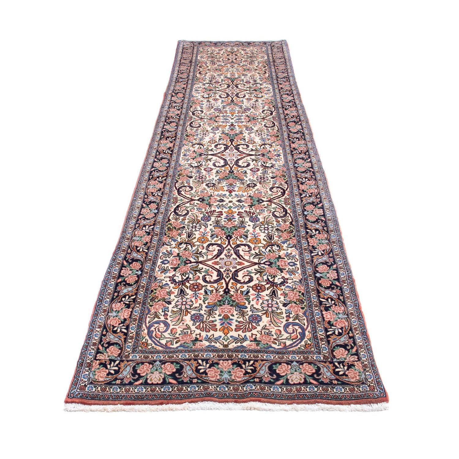 Alfombra de pasillo Alfombra persa - Bidjar - 400 x 91 cm - beige