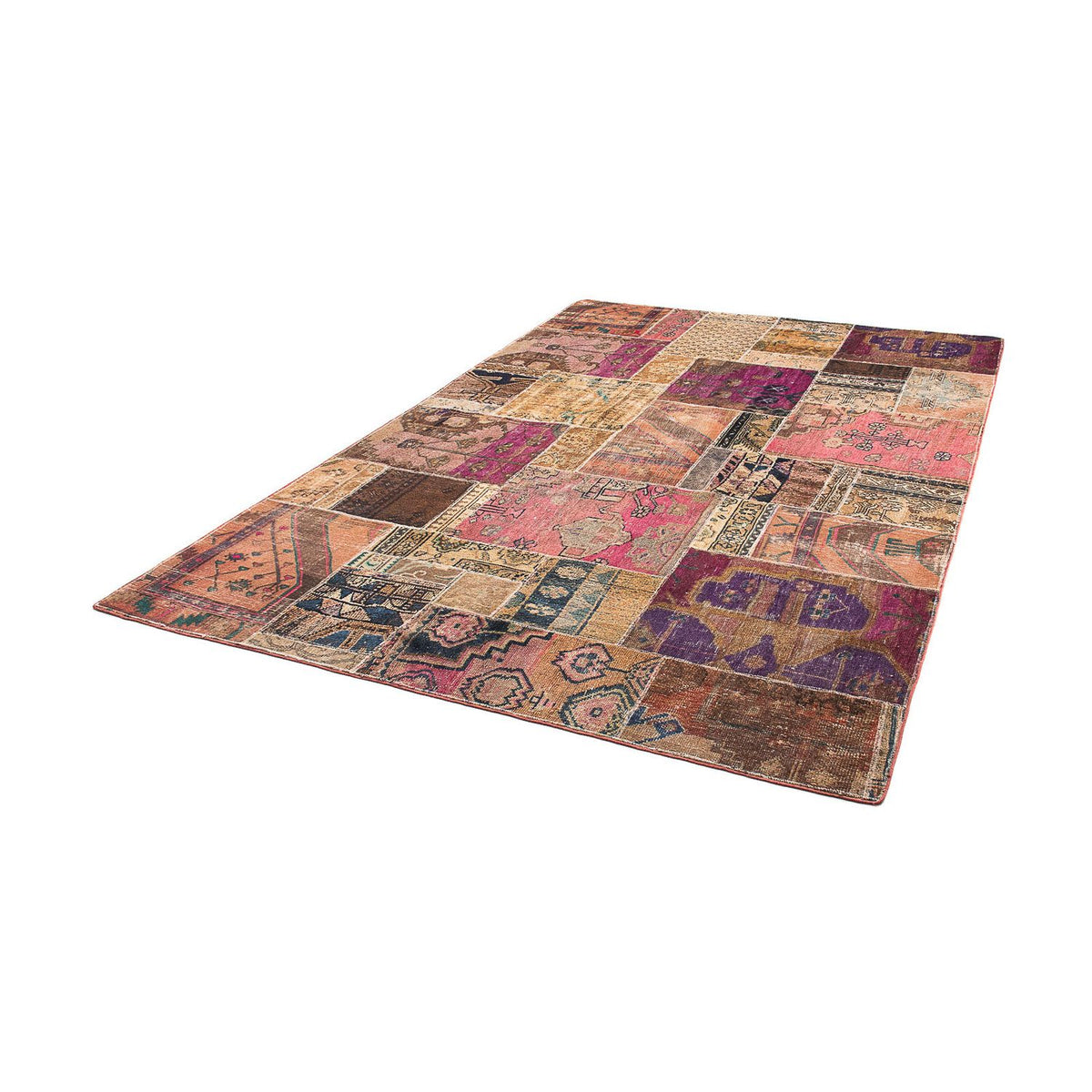 Alfombra de patchwork - 272 x 181 cm - multicolor