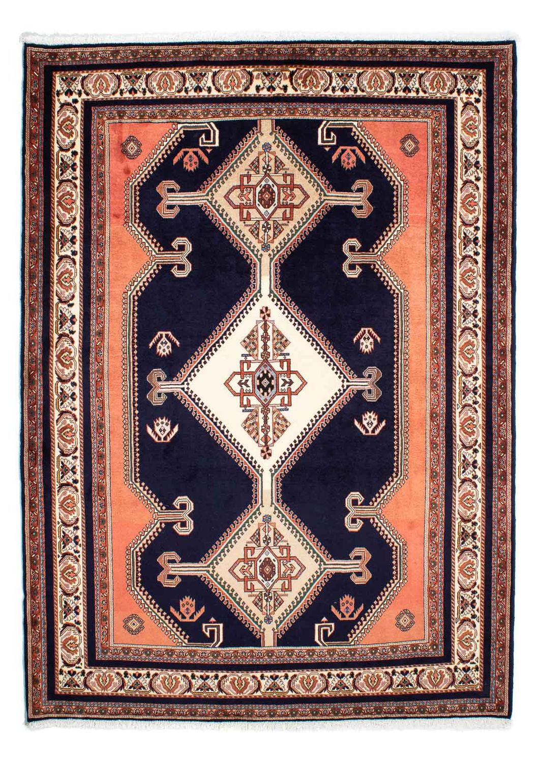 Alfombra persa - Bidjar - 238 x 175 cm - azul oscuro