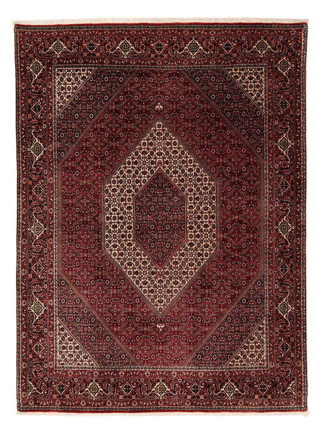 Alfombra persa - Bidjar - 251 x 201 cm - rojo oscuro