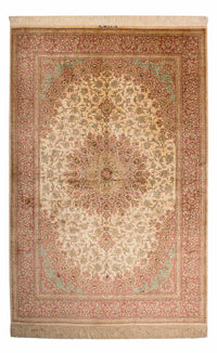 Alfombra persa - Ghom - 198 x 134 cm - beige
