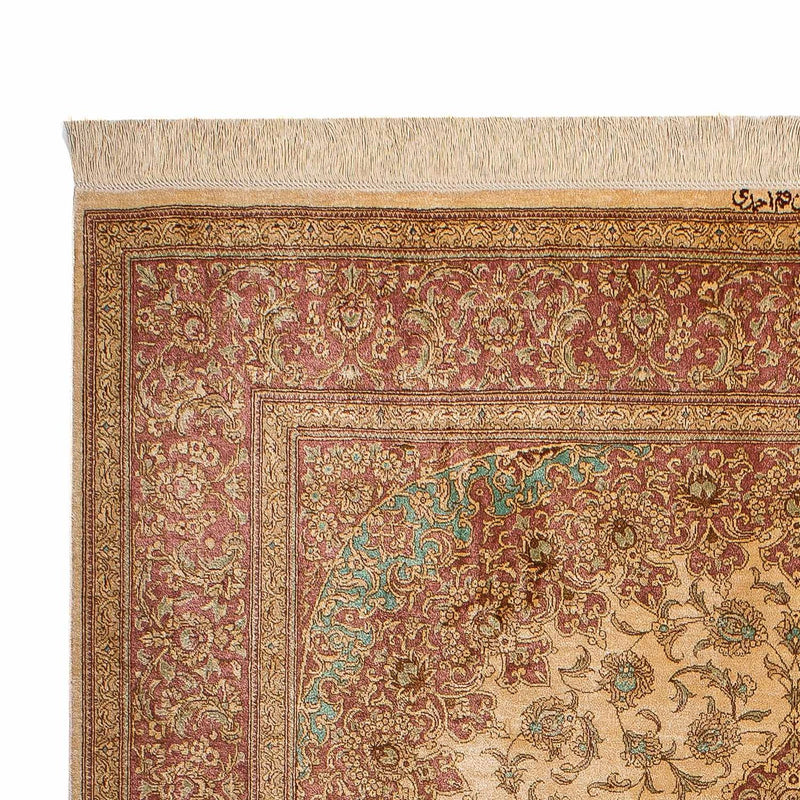 Alfombra persa - Ghom - 198 x 134 cm - beige