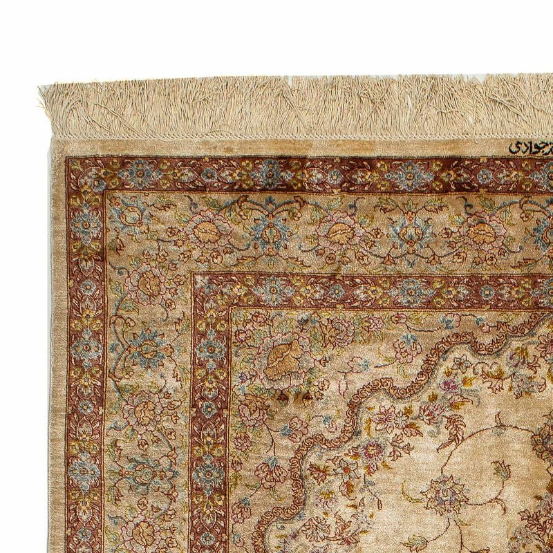 Alfombra de seda - Ghom Seda - Prima - 188 x 130 cm - beige