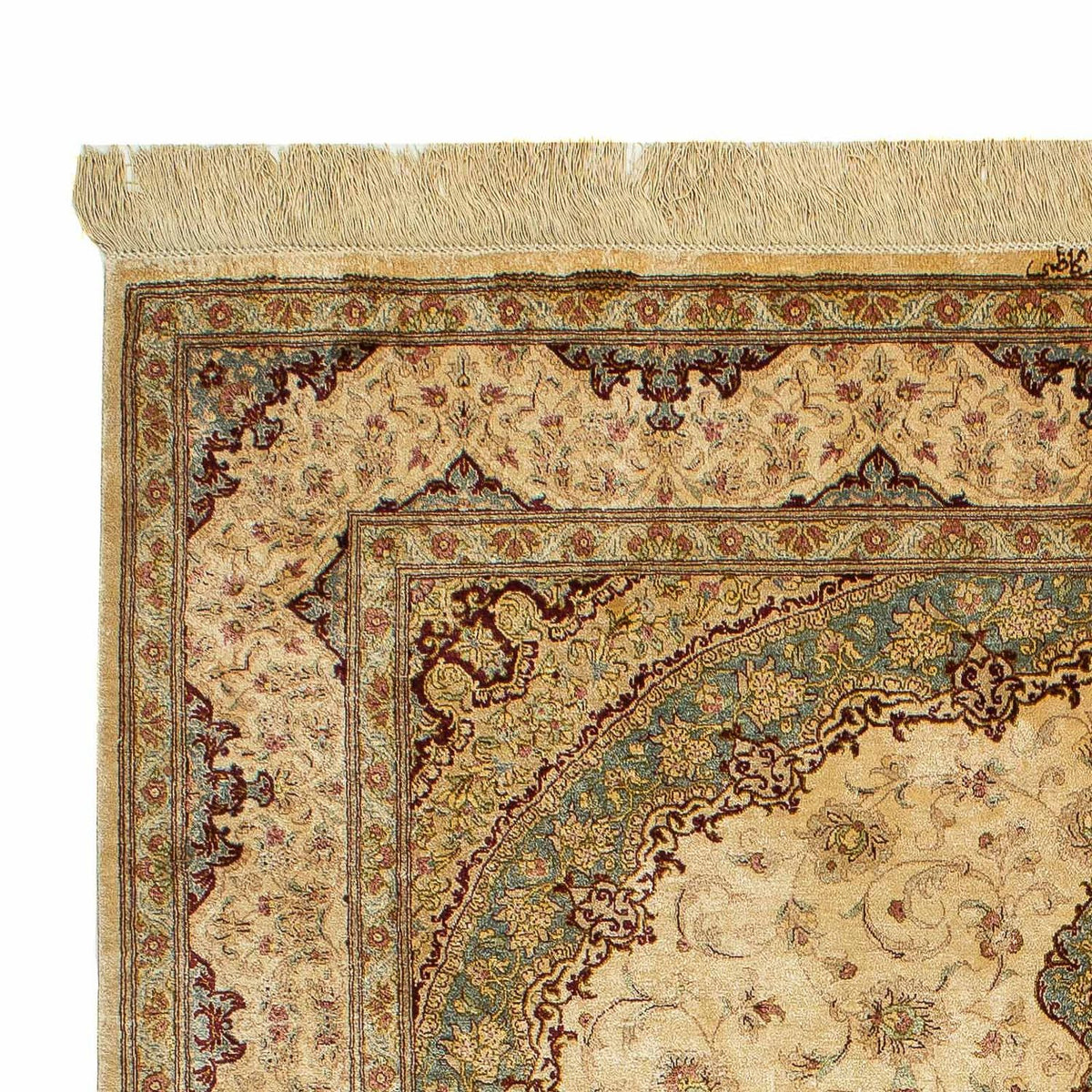 Alfombra de seda - Ghom Seda - Prima - 197 x 131 cm - beige