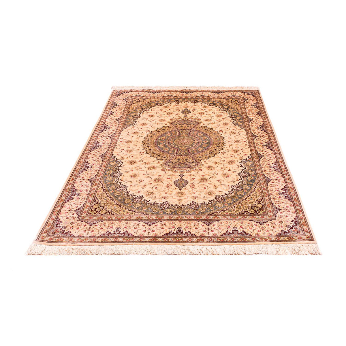 Alfombra de seda - Ghom Seda - Prima - 197 x 131 cm - beige