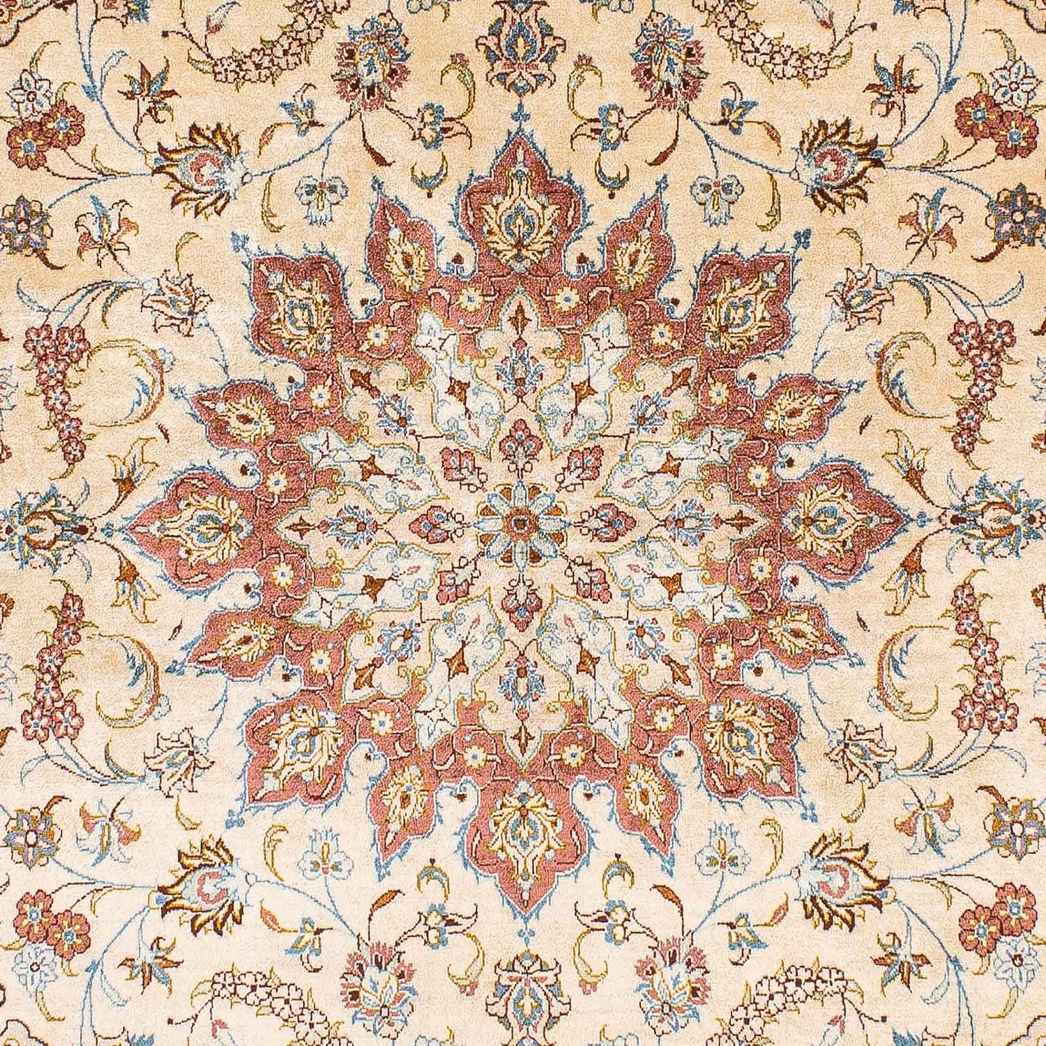 Alfombra de seda - Ghom Seda - Prima - 200 x 128 cm - beige
