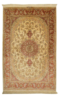 Alfombra de seda - Ghom Seda - Prima - 210 x 130 cm - beige