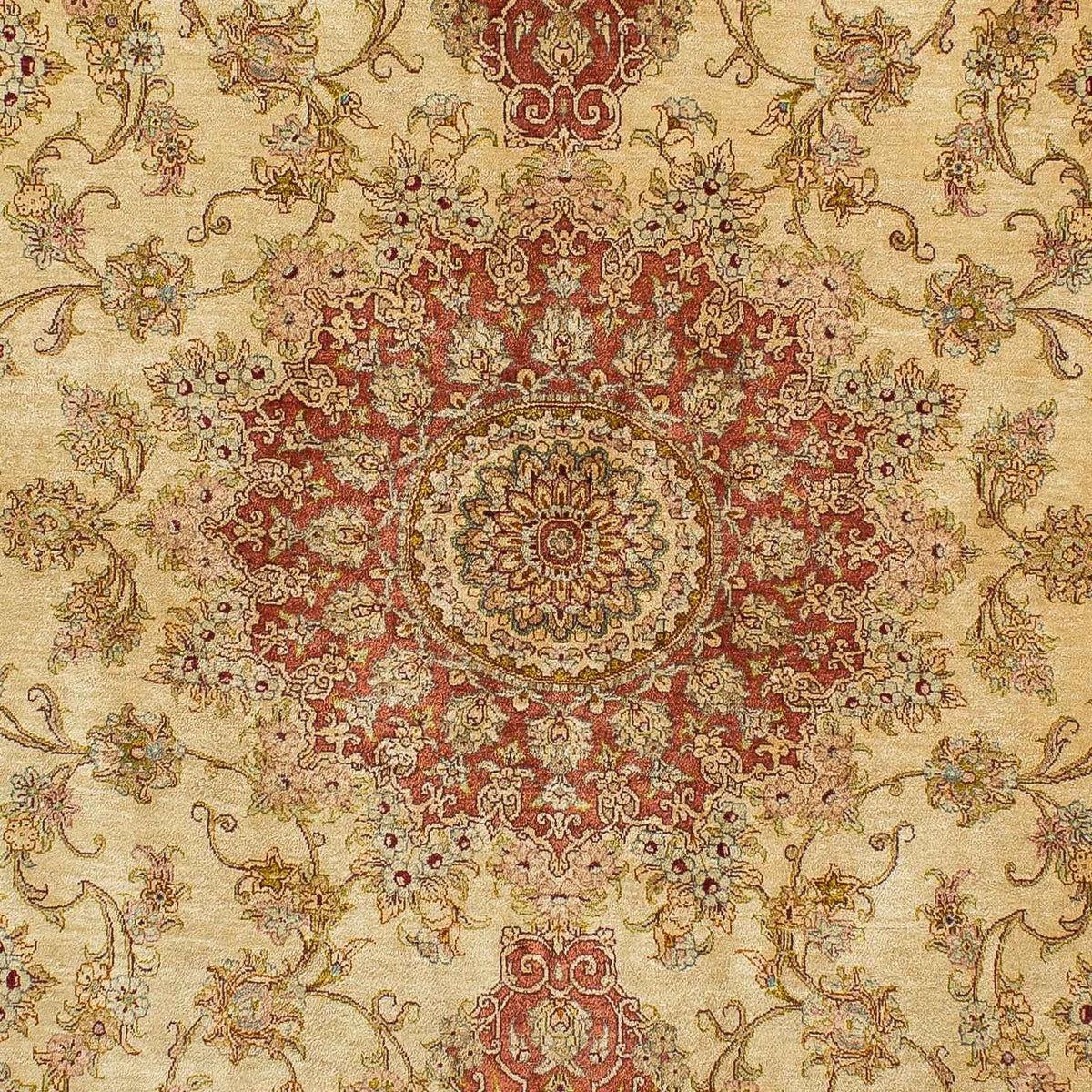 Alfombra de seda - Ghom Seda - Prima - 210 x 130 cm - beige
