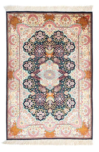 Alfombra persa - Ghom - 130 x 81 cm - beige