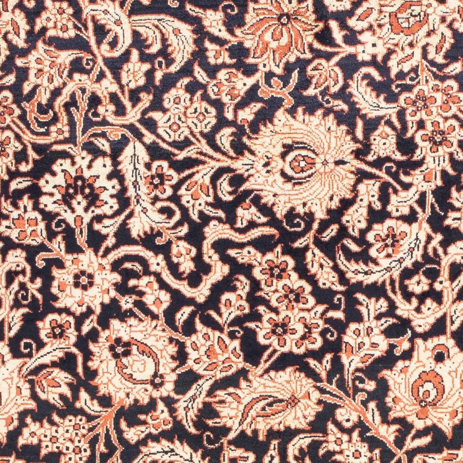 Alfombra persa - Ghom - 112 x 80 cm - azul oscuro
