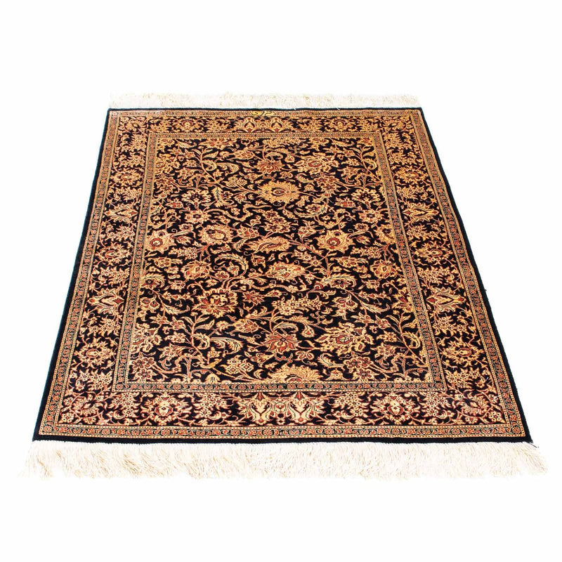 Alfombra persa - Ghom - 112 x 80 cm - azul oscuro