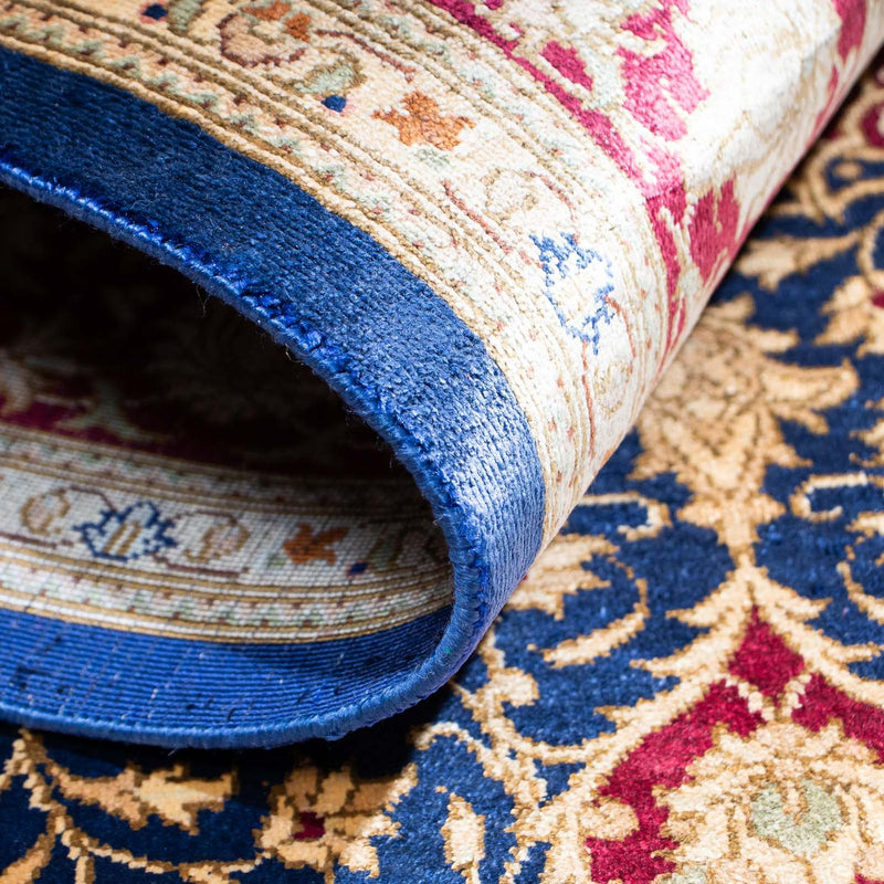 Alfombra persa - Ghom - 152 x 100 cm - azul oscuro