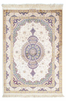 Alfombra persa - Ghom - 143 x 100 cm - beige