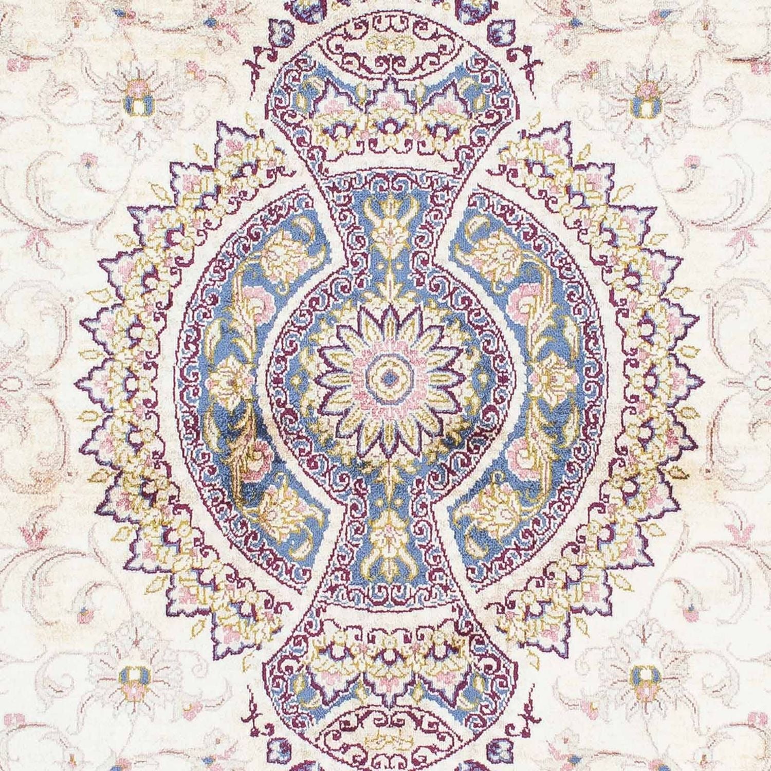 Alfombra persa - Ghom - 143 x 100 cm - beige