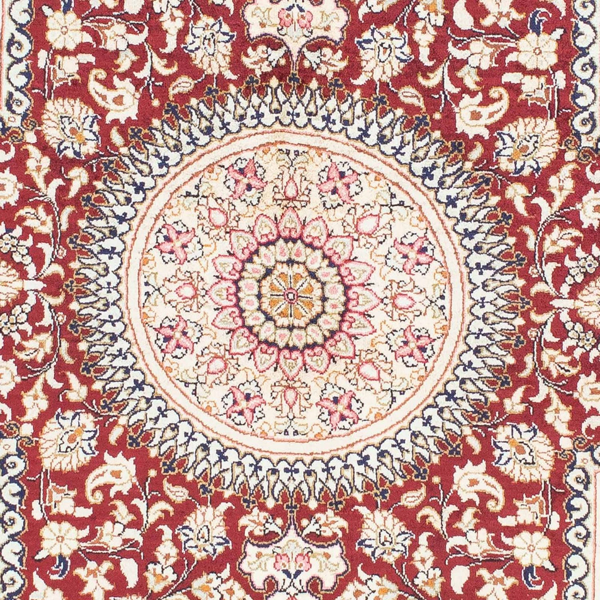 Alfombra persa - Ghom - 144 x 95 cm - rojo oscuro
