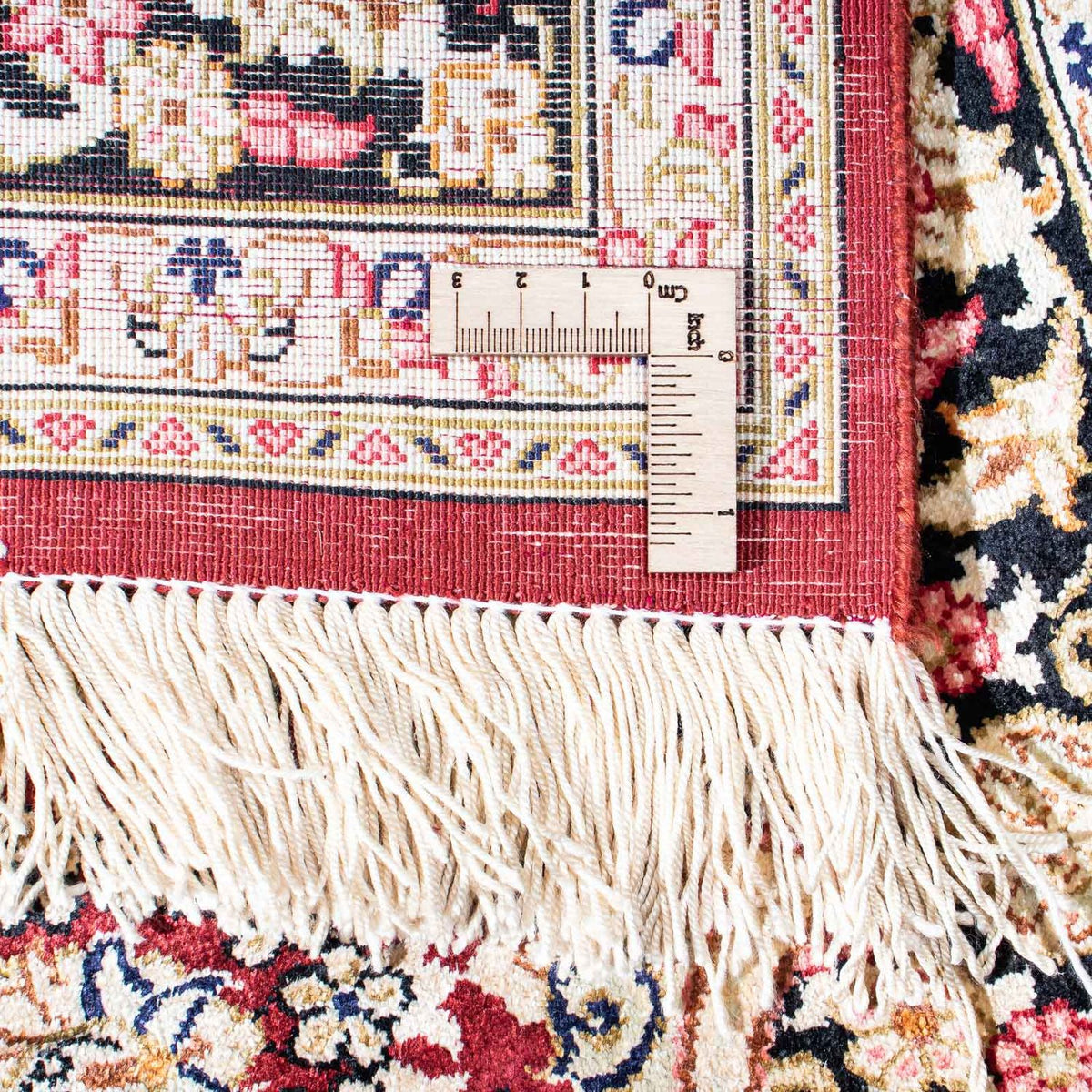 Alfombra persa - Ghom - 144 x 95 cm - rojo oscuro