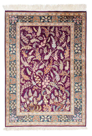 Alfombra persa - Ghom - 144 x 97 cm - púrpura