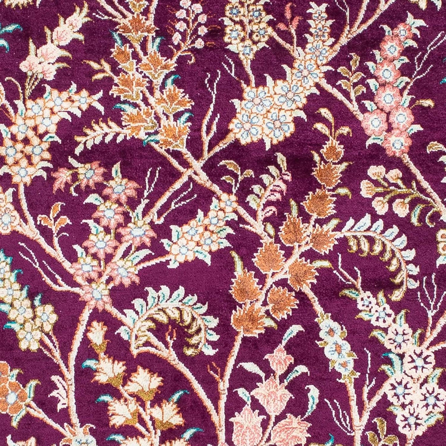 Alfombra persa - Ghom - 144 x 97 cm - púrpura