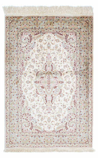 Alfombra persa - Ghom - 147 x 98 cm - beige