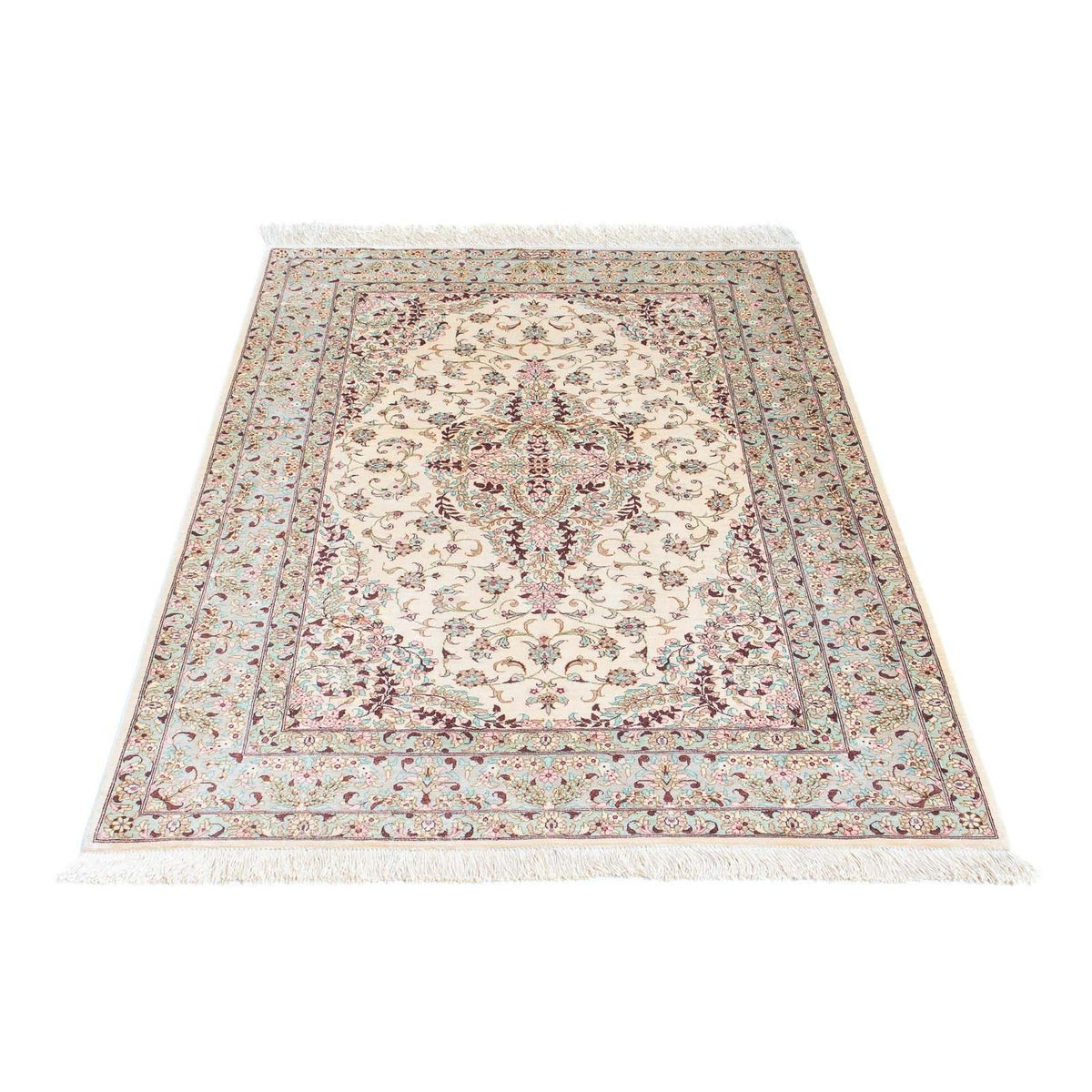 Alfombra persa - Ghom - 147 x 98 cm - beige
