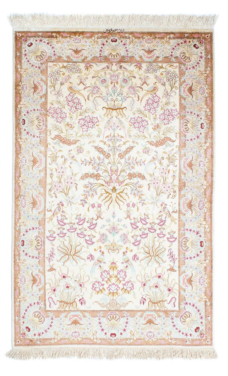 Alfombra persa - Ghom - 155 x 95 cm - beige