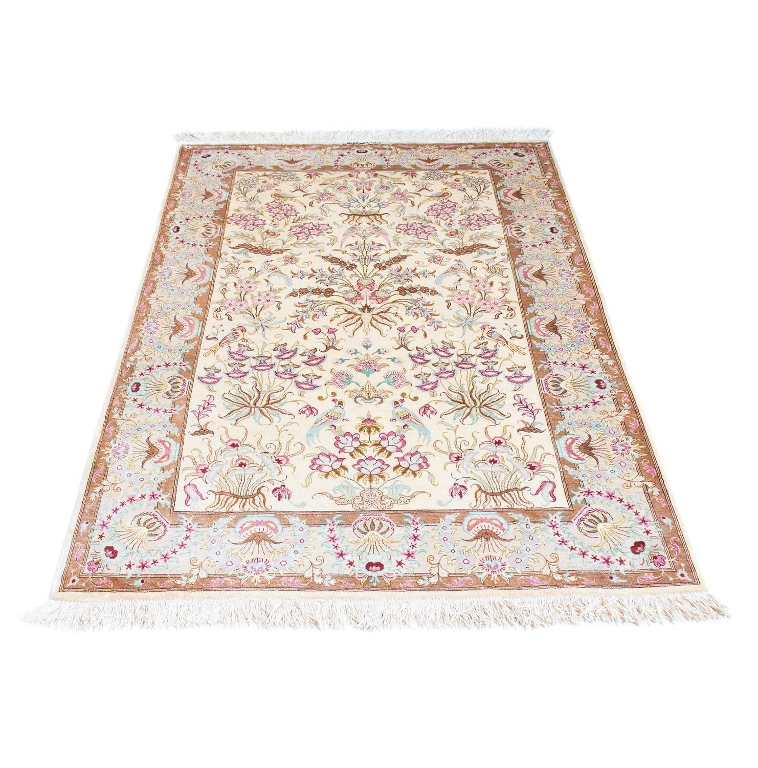 Alfombra persa - Ghom - 155 x 95 cm - beige