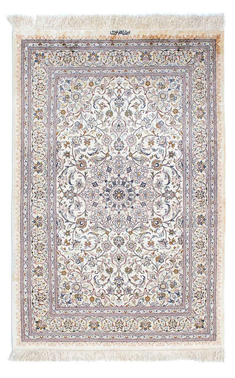 Alfombra persa - Ghom - 147 x 97 cm - beige