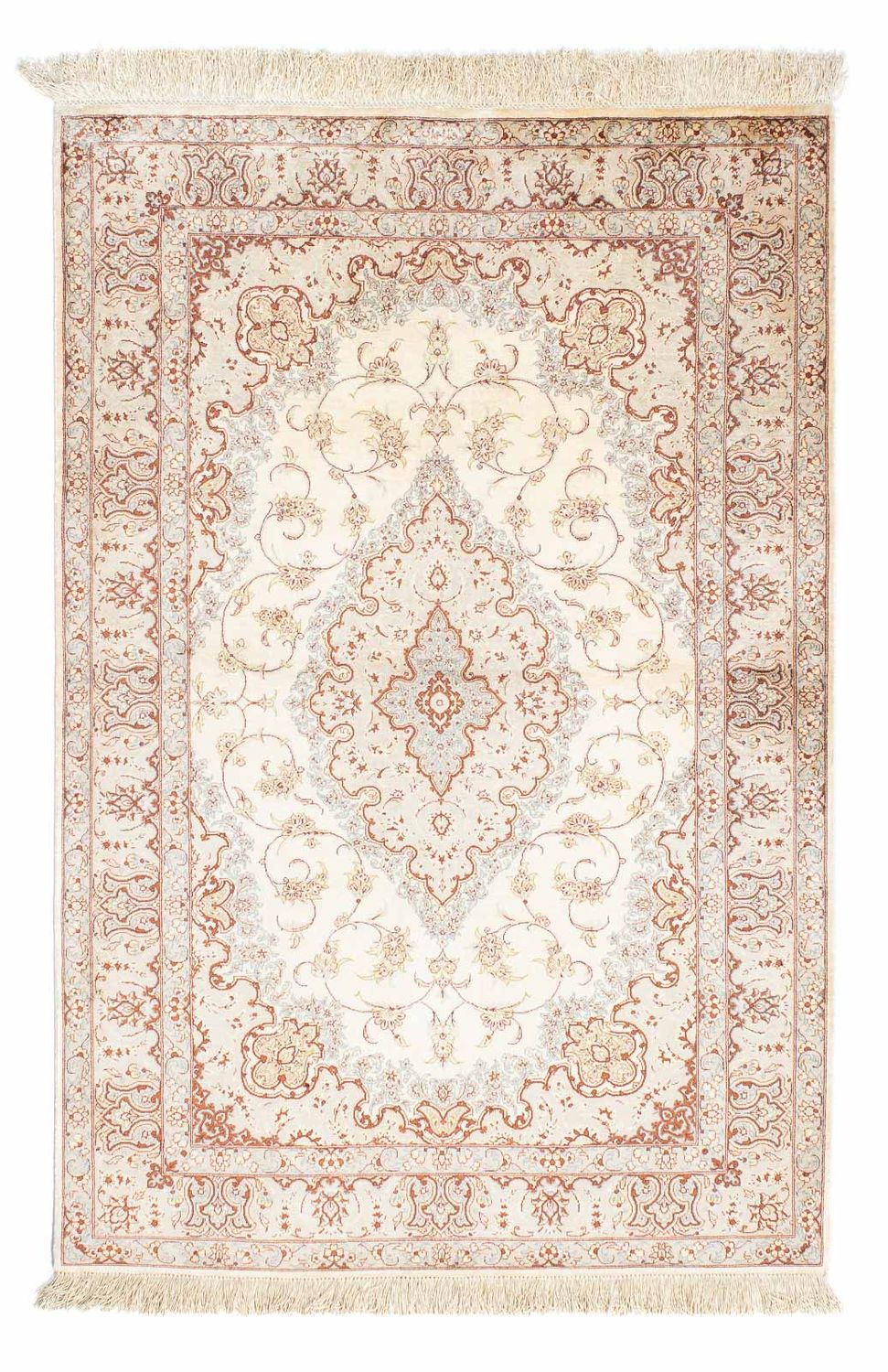 Alfombra persa - Ghom - 155 x 97 cm - beige