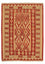 Alfombra Kelim - Oriental - 198 x 146 cm - rojo oscuro