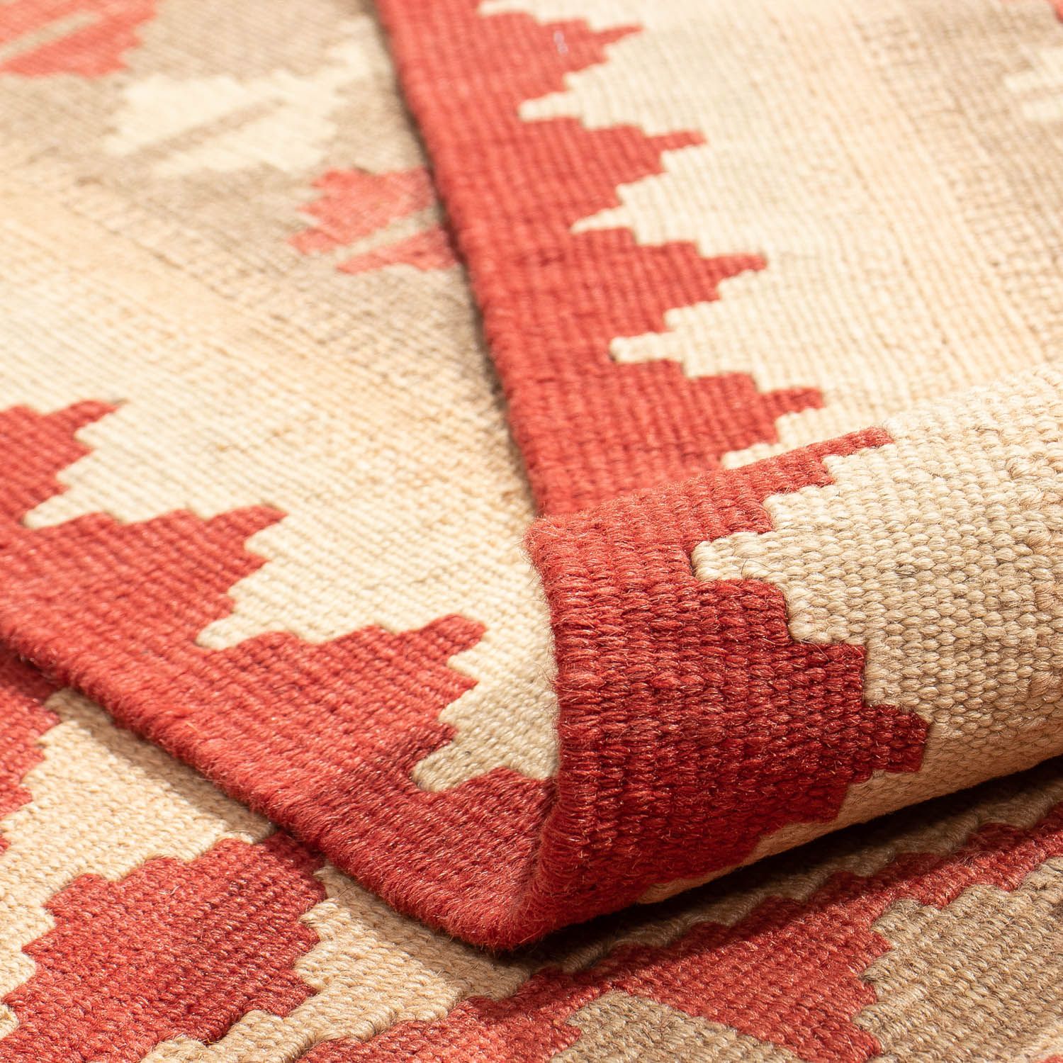 Alfombra Kelim - Oriental - 198 x 146 cm - rojo oscuro